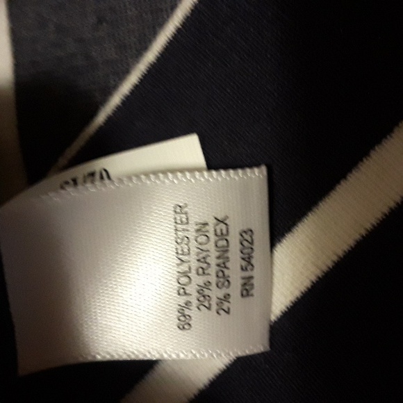 Banana Republic Navy Blue and White Striped Dress, Zip Up Back, Size 0 Bodycon - Picture 4 of 4